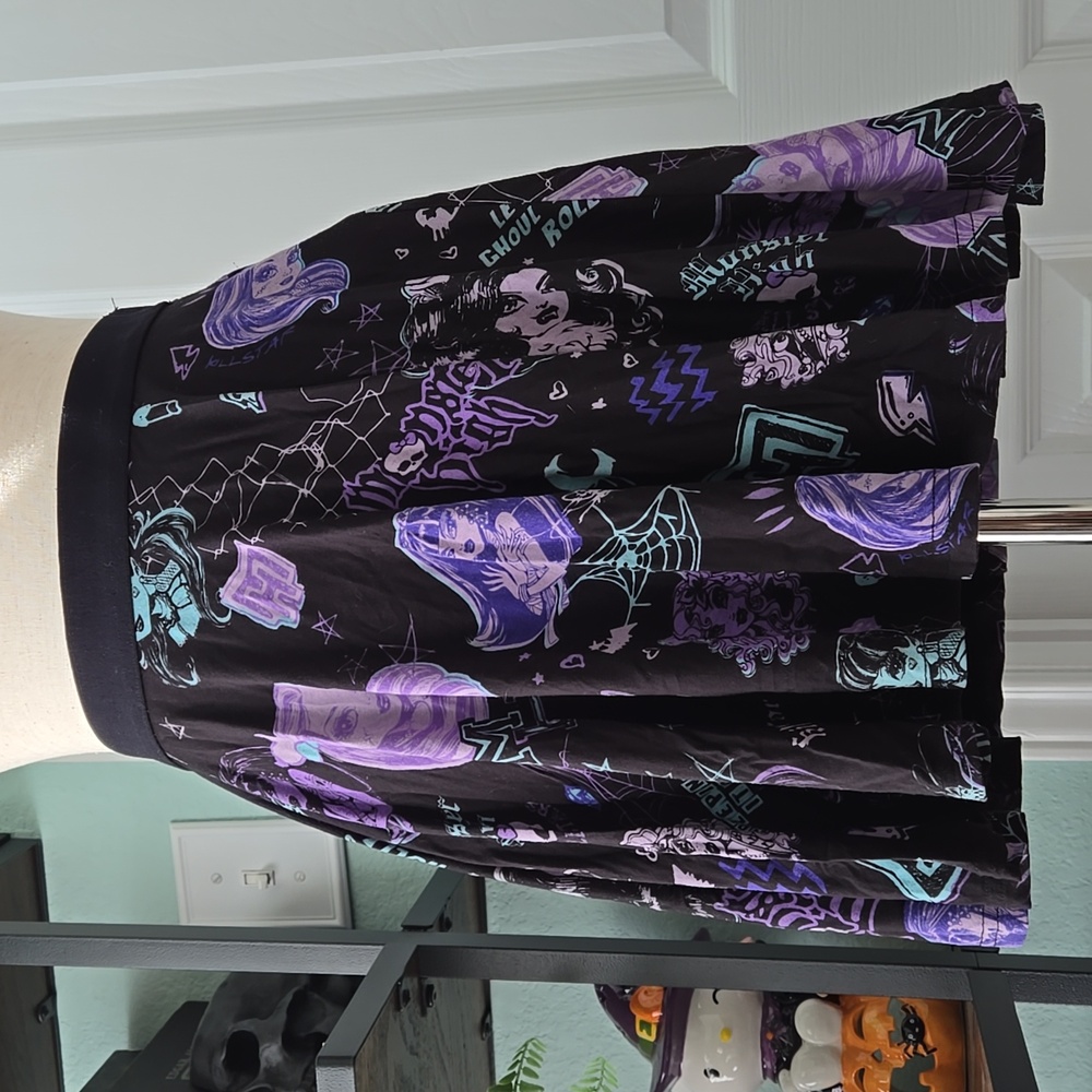 Killstar x Monster High Black and Purple Skater Skirt, Like New